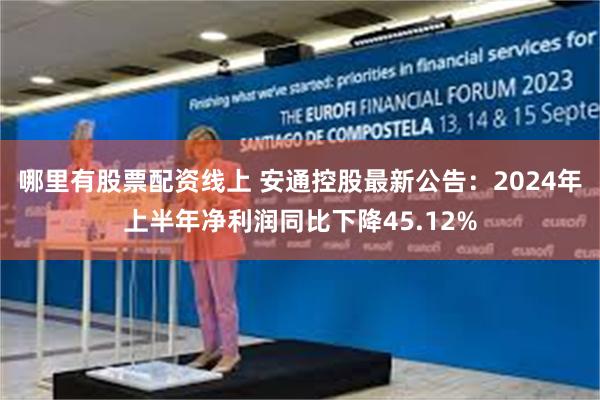 哪里有股票配资线上 安通控股最新公告：2024年上半年净利润同比下降45.12%